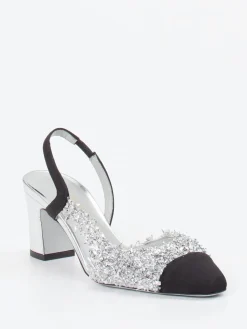 – Slingpumps aus Metallicleder Silber-Konstantin Starke New