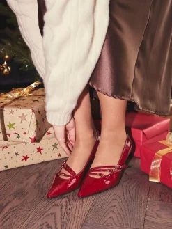 – Spangenpumps aus Lackleder dunkel-Konstantin Starke Clearance