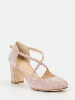 – Spangenpumps aus Glitzermaterial Roségold-Konstantin Starke Hot