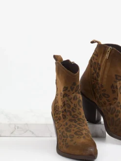 – Stiefeletten aus Veloursleder Leoprint-Konstantin Starke New