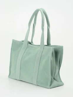 – Tote Bag aus Veloursleder Salbei-Konstantin Starke Best