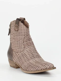 – Western-Stiefelette aus Flechtleder Taupe-Konstantin Starke Clearance