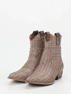 – Western-Stiefelette aus Flechtleder Taupe-Konstantin Starke Clearance