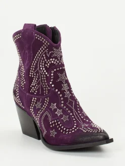 – Western-Stiefeletten aus Veloursleder Violett-Konstantin Starke Sale