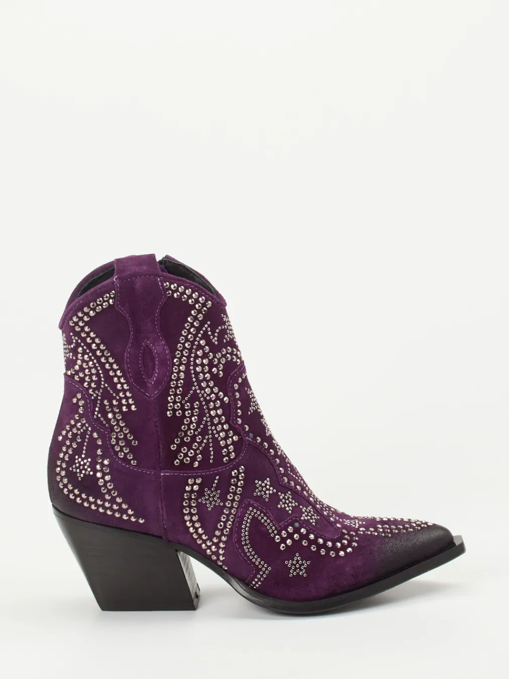 – Western-Stiefeletten aus Veloursleder Violett-Konstantin Starke Sale