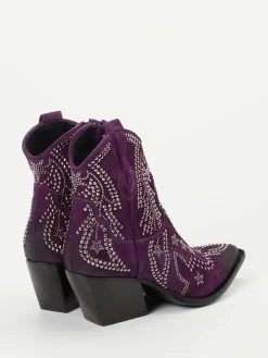 – Western-Stiefeletten aus Veloursleder Violett-Konstantin Starke Sale