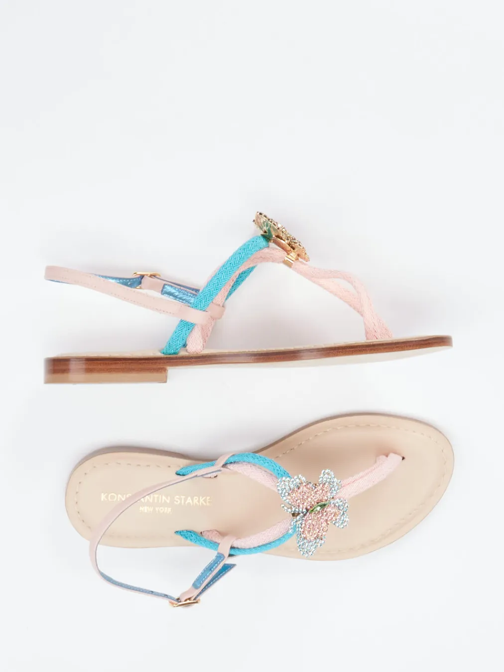 – Zehentrenner aus Textil und Glattleder-Konstantin Starke Outlet