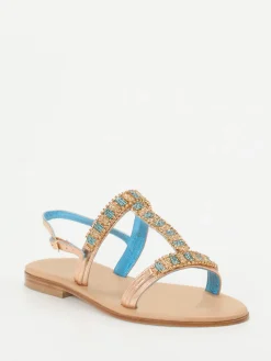 – Zehentrenner-Sandalen aus Metallicleder roségold-Konstantin Starke Discount