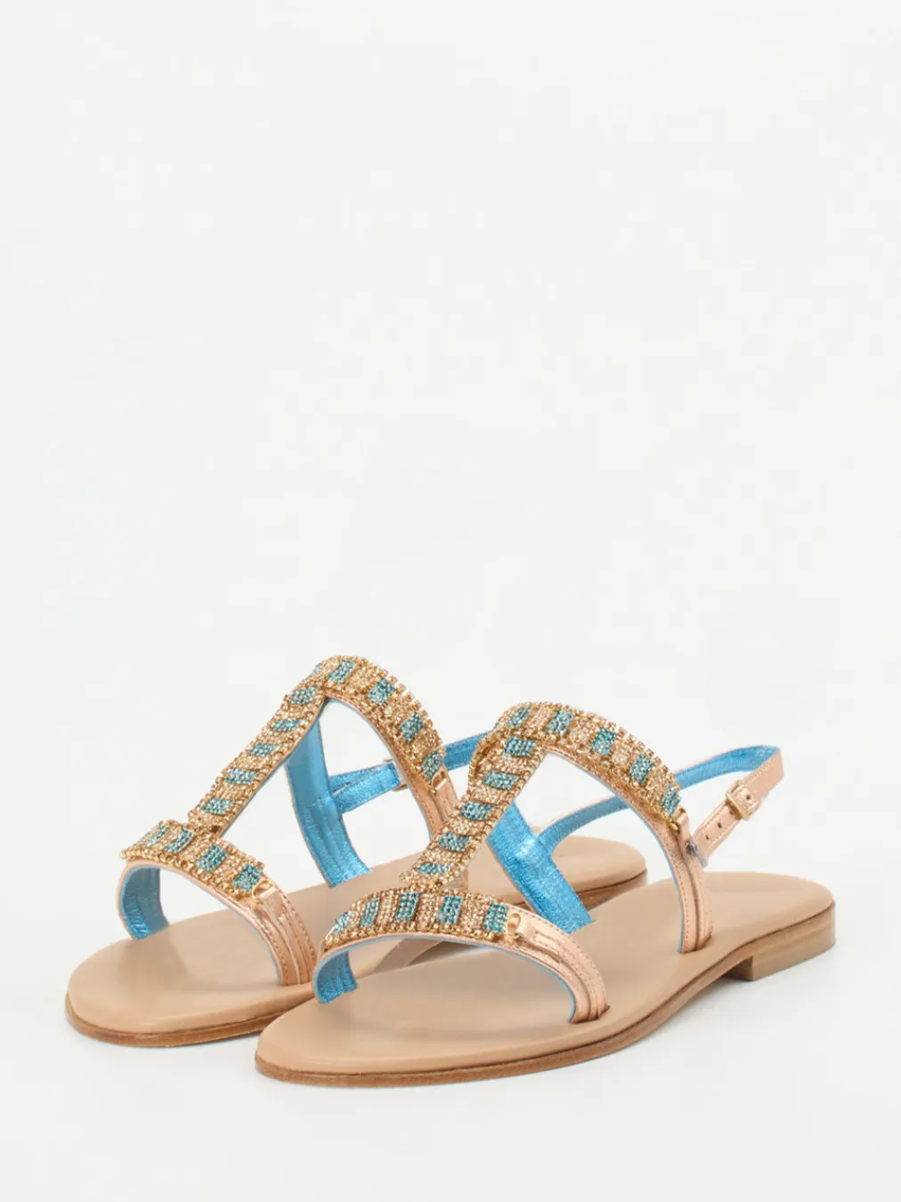 – Zehentrenner-Sandalen aus Metallicleder roségold-Konstantin Starke Discount