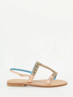 – Zehentrenner-Sandalen aus Metallicleder roségold-Konstantin Starke Discount