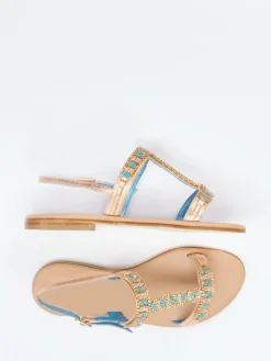 – Zehentrenner-Sandalen aus Metallicleder roségold-Konstantin Starke Discount