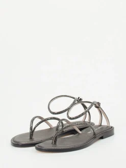 – Zehentrenner-Sandalen aus Metallicleder-Konstantin Starke Sale