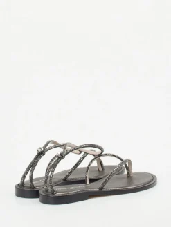 – Zehentrenner-Sandalen aus Metallicleder-Konstantin Starke Sale