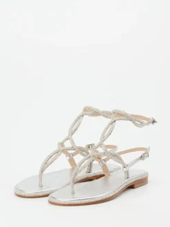 – Zehentrenner-Sandalen aus Metallicleder-Konstantin Starke