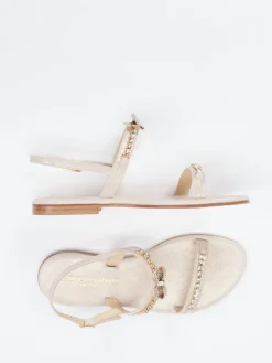 – Zehentrenner-Sandale aus Metallicleder-Konstantin Starke New