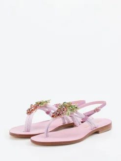 – Zehentrenner-Sandale aus Leder Flieder-Konstantin Starke New