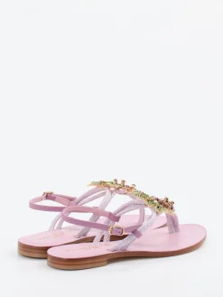 – Zehentrenner-Sandale aus Leder Flieder-Konstantin Starke New