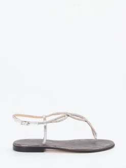 – Zehentrenner-Sandale aus Metallicleder-Konstantin Starke Outlet