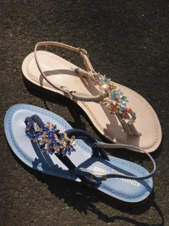 – Zehentrenner-Sandalen aus Textil und Leder-Konstantin Starke Best