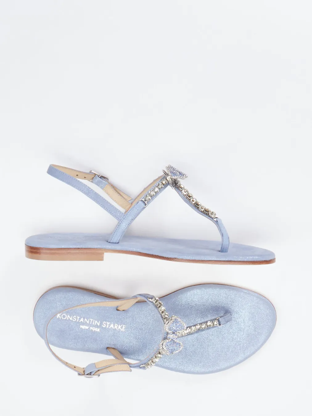 – Zehentrenner aus Metallicleder Hell-Konstantin Starke New