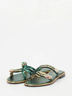 – Zehentrenner aus Metallicleder Smaragd-Konstantin Starke