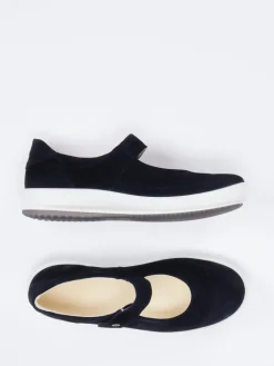 – Mary Janes aus Veloursleder in Dunkel-Legero New