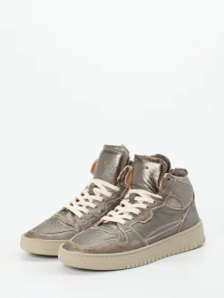– Sneaker aus Metallicleder Bronzebraun-Lemargo Online