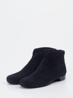 – Ankle Boots aus Veloursleder Dunkel-Mannori Sale