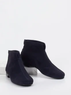 – Ankle Boots aus Veloursleder Dunkel-Mannori Sale