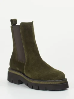 – Chelsea Boots aus Veloursleder Oliv-Mannori Hot