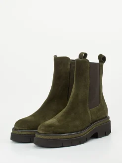 – Chelsea Boots aus Veloursleder Oliv-Mannori Hot