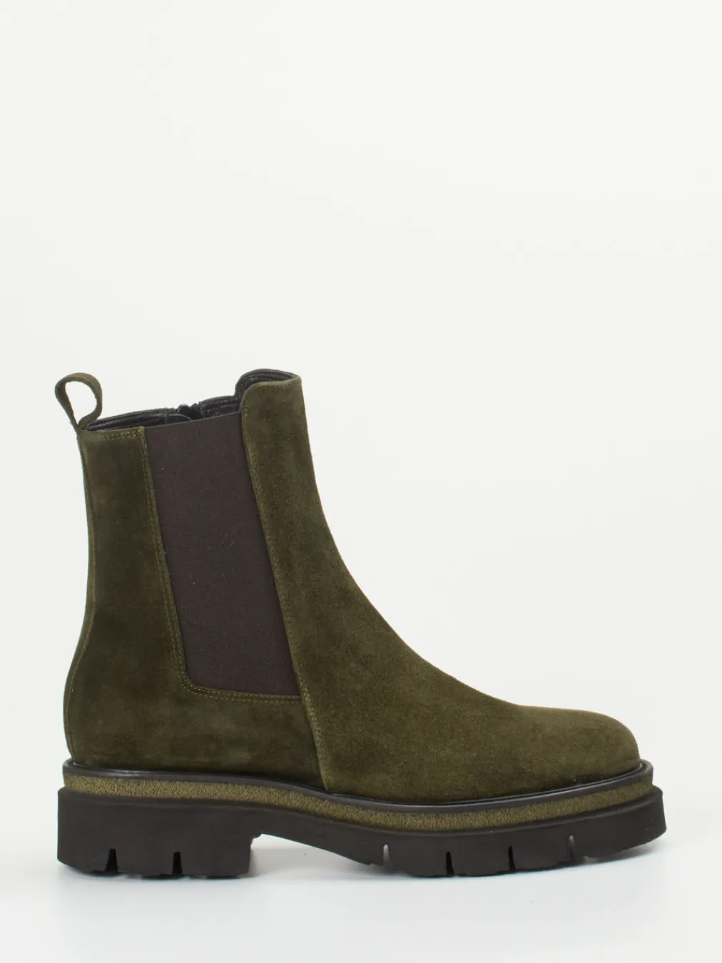 – Chelsea Boots aus Veloursleder Oliv-Mannori Hot