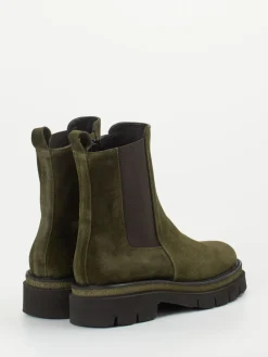 – Chelsea Boots aus Veloursleder Oliv-Mannori Hot