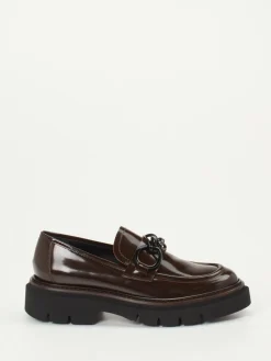 – Chunky Loafer aus Hochglanzleder Dunkel-Mannori Outlet