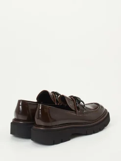 – Chunky Loafer aus Hochglanzleder Dunkel-Mannori Outlet