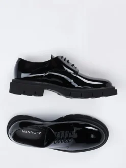 – Derby-Schnürschuh aus Lackleder-Mannori Outlet