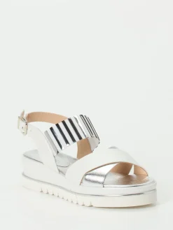 – Plateau-Sandalen aus Metallicleder Offwhite-Mannori Clearance