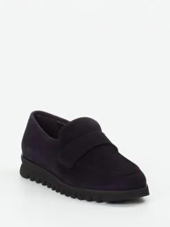 – Slipper aus Veloursleder Tiefviolett-Mannori Online