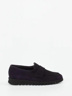 – Slipper aus Veloursleder Tiefviolett-Mannori Online