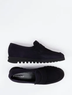 – Slipper aus Veloursleder Tiefviolett-Mannori Online