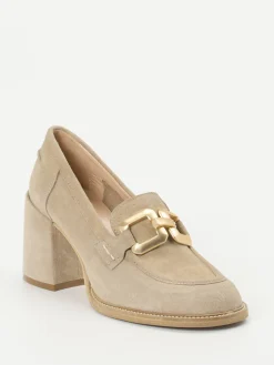 – Pumps aus Veloursleder in Beige-Maripé Outlet