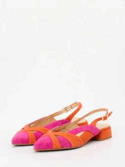 – Slingback-Ballerinas aus Veloursleder pink-orange-Maripé Clearance