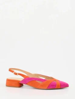 – Slingback-Ballerinas aus Veloursleder pink-orange-Maripé Clearance
