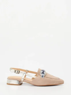 – Slingpumps aus Veloursleder -Metallic-Maripé New