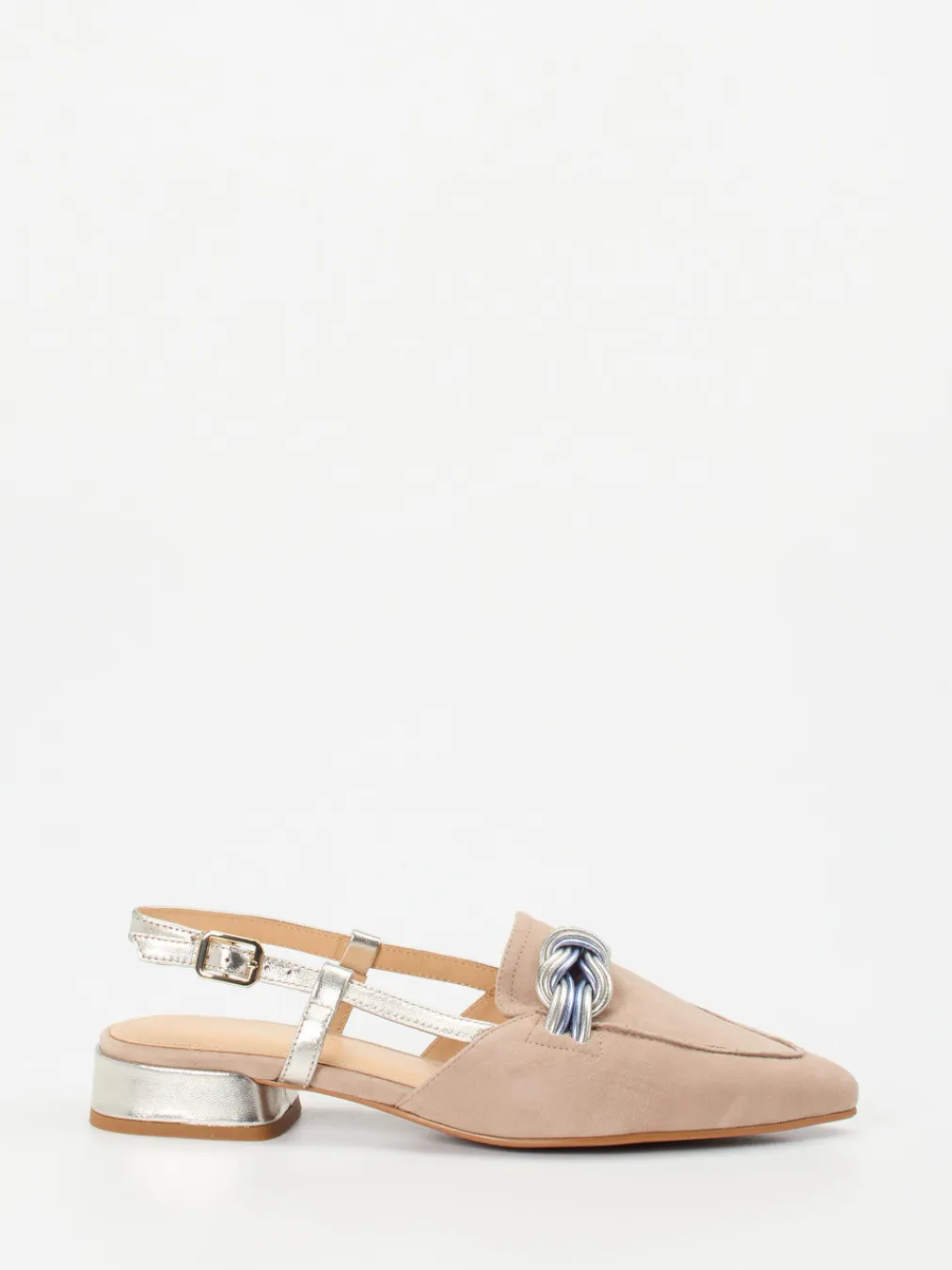 – Slingpumps aus Veloursleder -Metallic-Maripé New