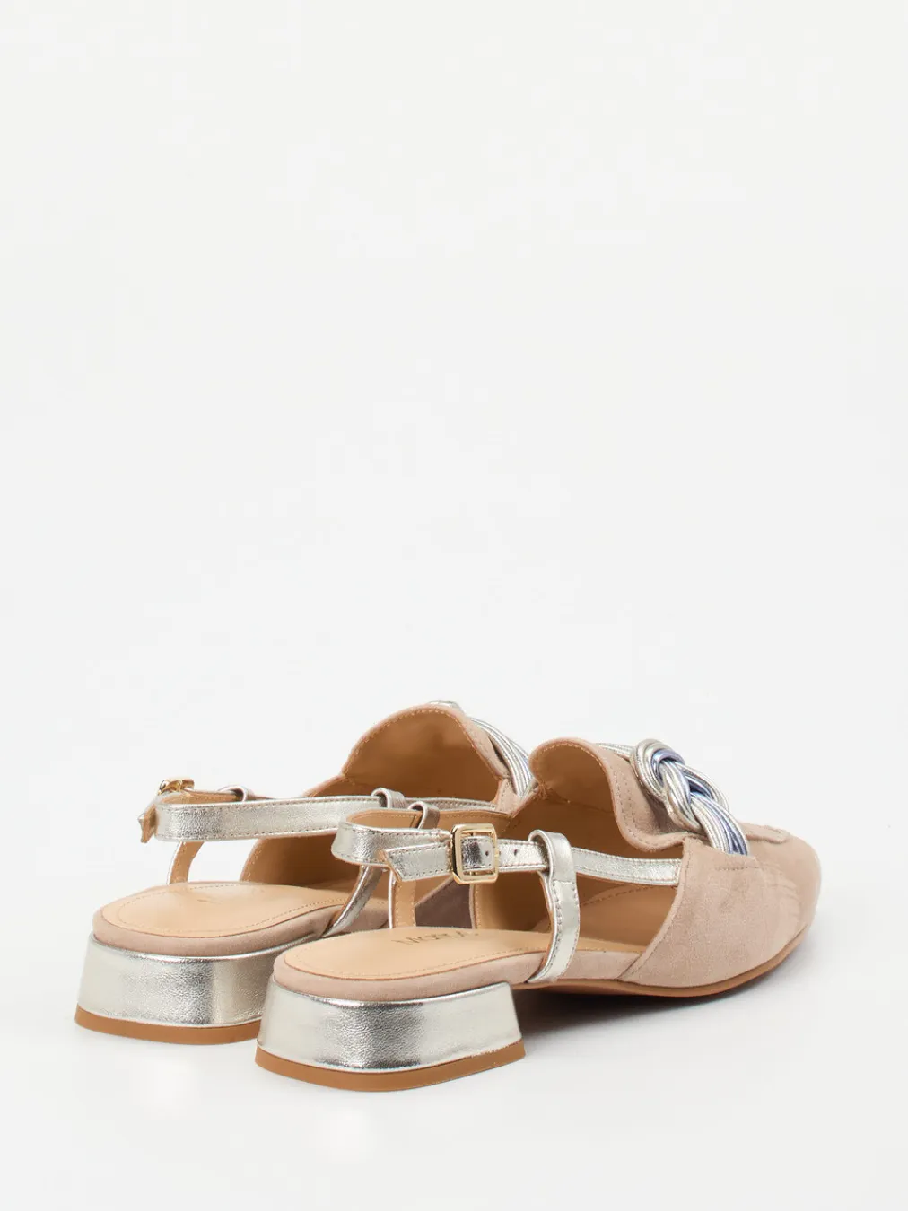 – Slingpumps aus Veloursleder -Metallic-Maripé New