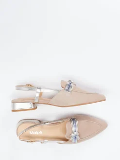 – Slingpumps aus Veloursleder -Metallic-Maripé New