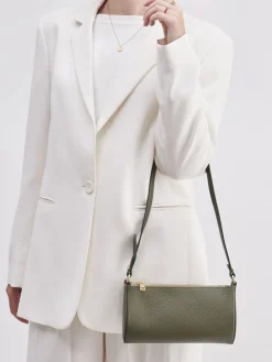 – Baguette-Bag aus Kalbleder oliv-Marlon Firenze Clearance