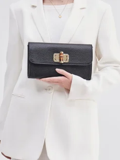 – Clutch aus Kalbleder mit Bambusverschluss-Marlon Firenze Best