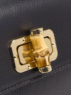 – Clutch aus Kalbleder mit Bambusverschluss-Marlon Firenze Best
